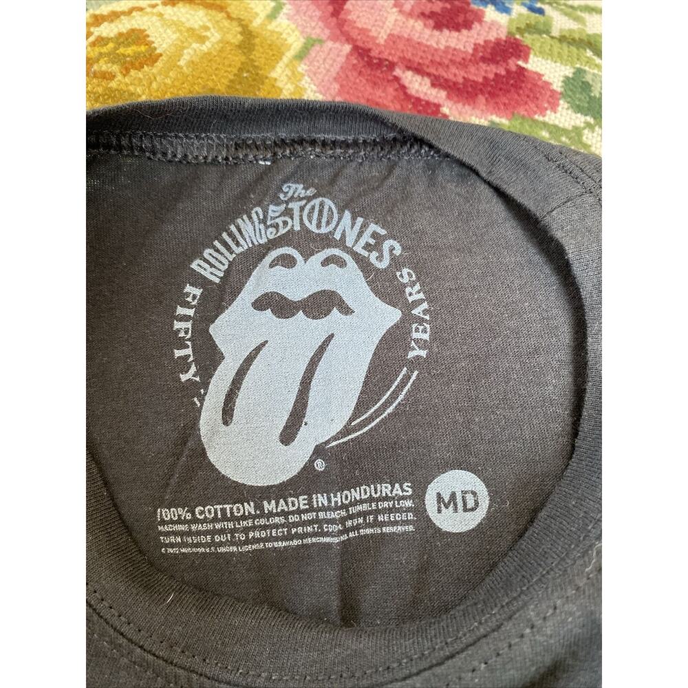 The Rolling Stones Fifty Years 50th Small Medium Black Cap Sleeve T-Shirt Women - Picture 9 of 9